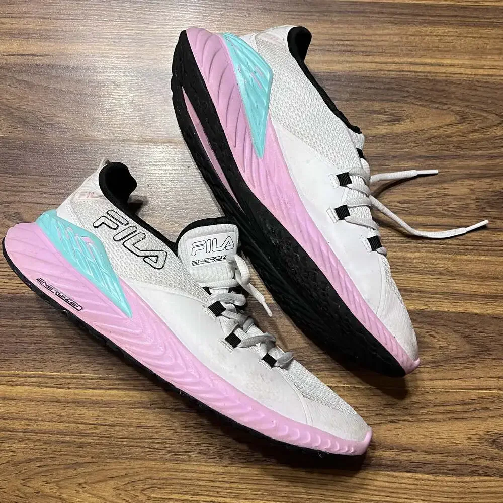 Fila Energized White/Pink/Blue Athletic Sneakers